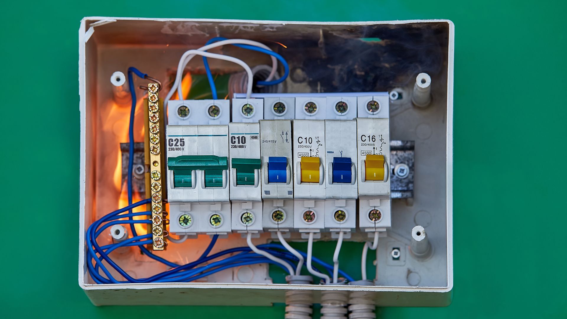 electrical fire in switchboard